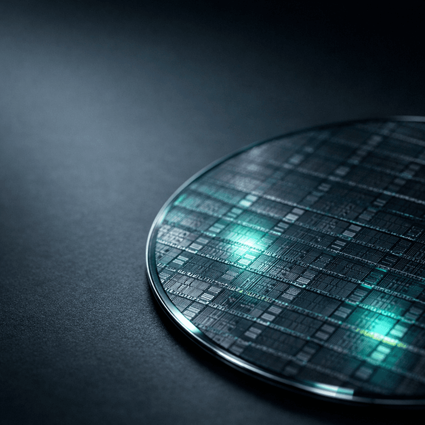 Semiconductor close-up showing RF engineering